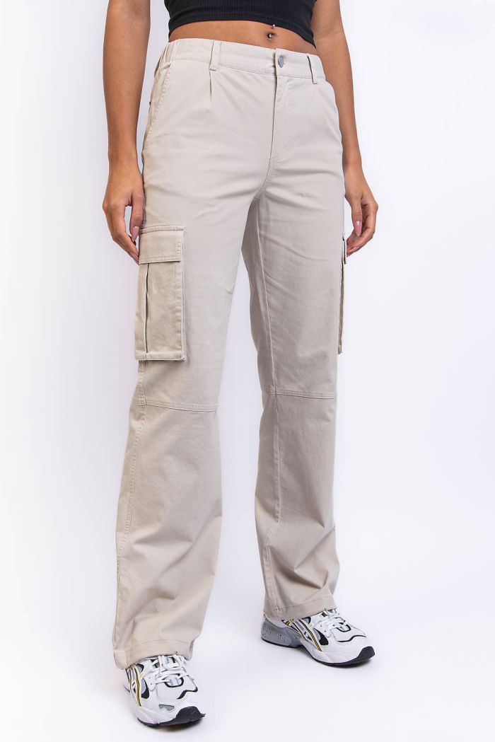 Austin 03Mid Straight Cargo Pants Beige MADLADY