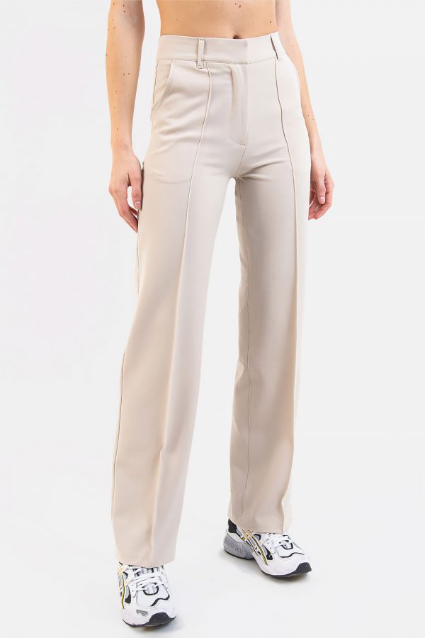 V2 High waist Suit Pants With Pintucks - Sally Light Beige