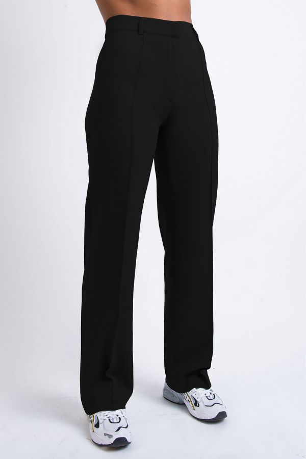 High waist Suit Pants Without Pockets - Hazel Black