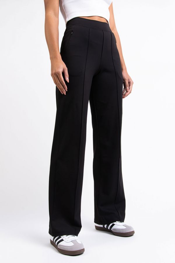 Active Ultra Stretch Suit Pants With Pintucks - Molly Black